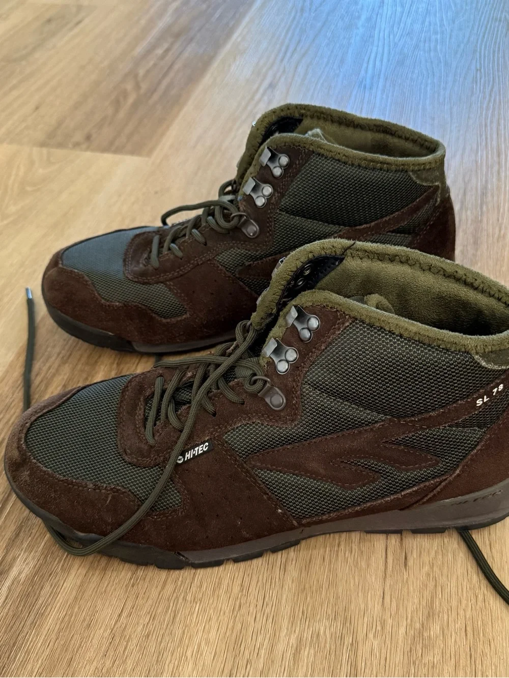 Hi-TEC Men's Olive and Brown High-Top Outdoor Boots